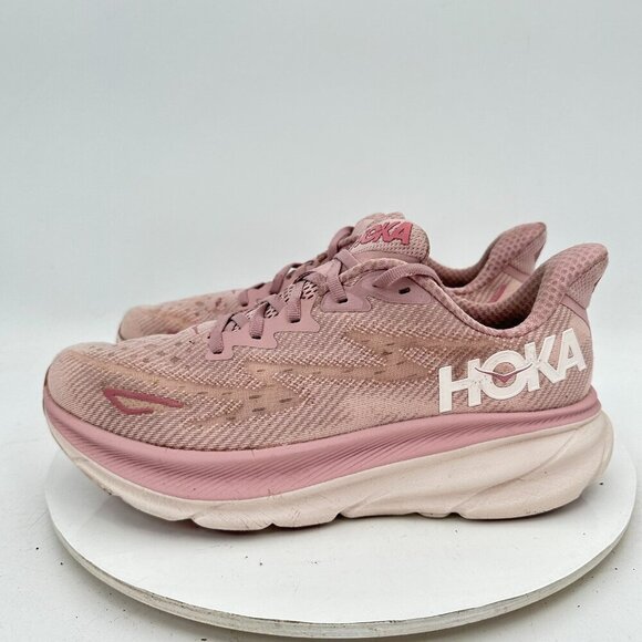 Hoka One One Shoes - Hoka One One Clifton 9 Women Size 9B 1127896-PMPW Pink Mauve Pale Peach Shoes